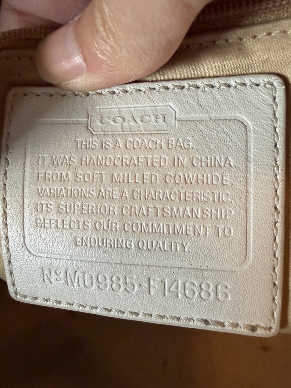 COACH Penelope Ivory Pebbled Leather Shoulder Handbag F14686 - Picture 13 of 16